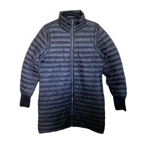 Andrew Marc Women’s Black Puffer Down Trench Coat Jacket Size L